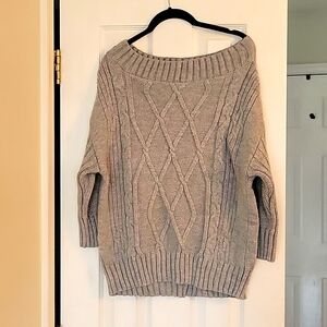 Off shoulder Cable Knit Sweater